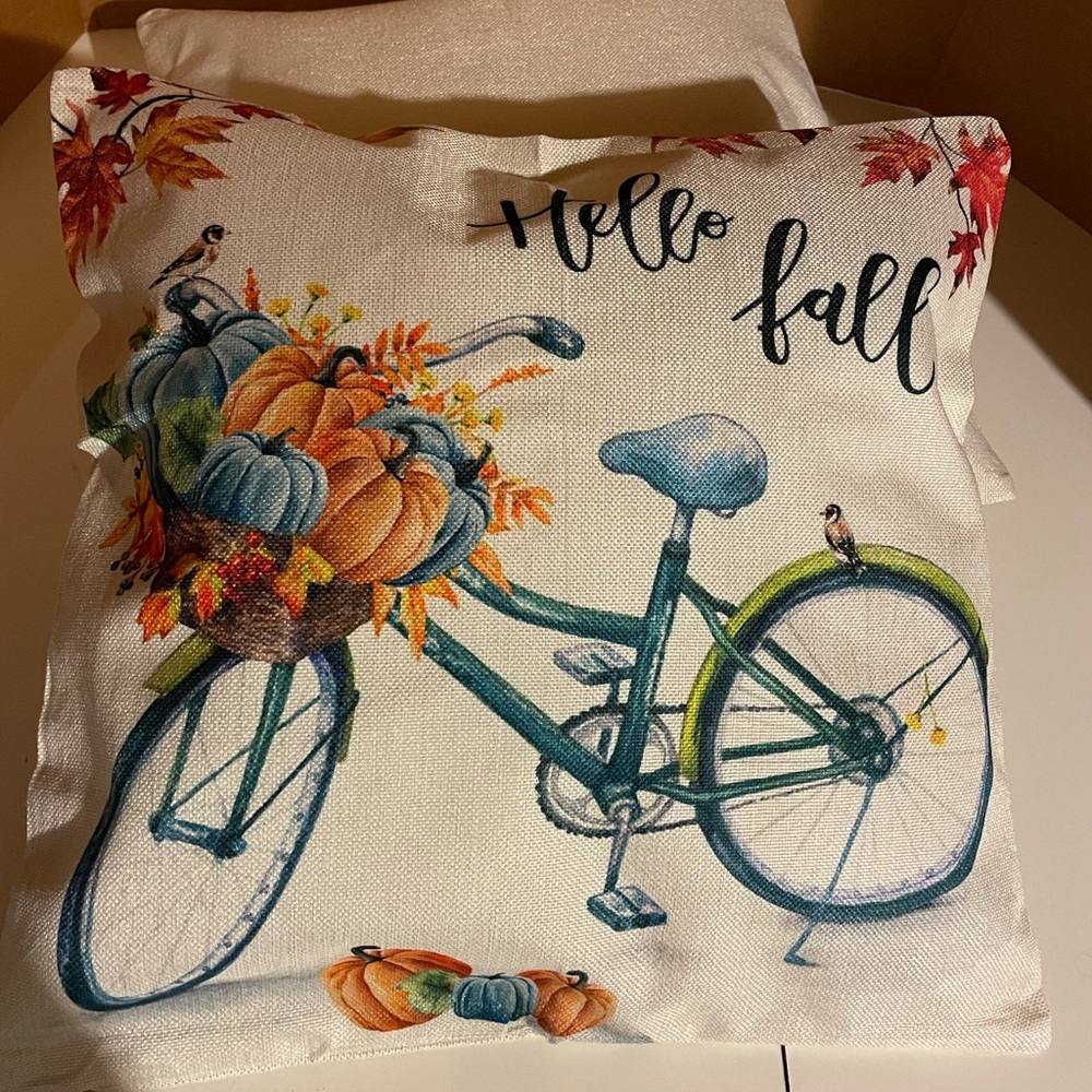 Blue bike pillow